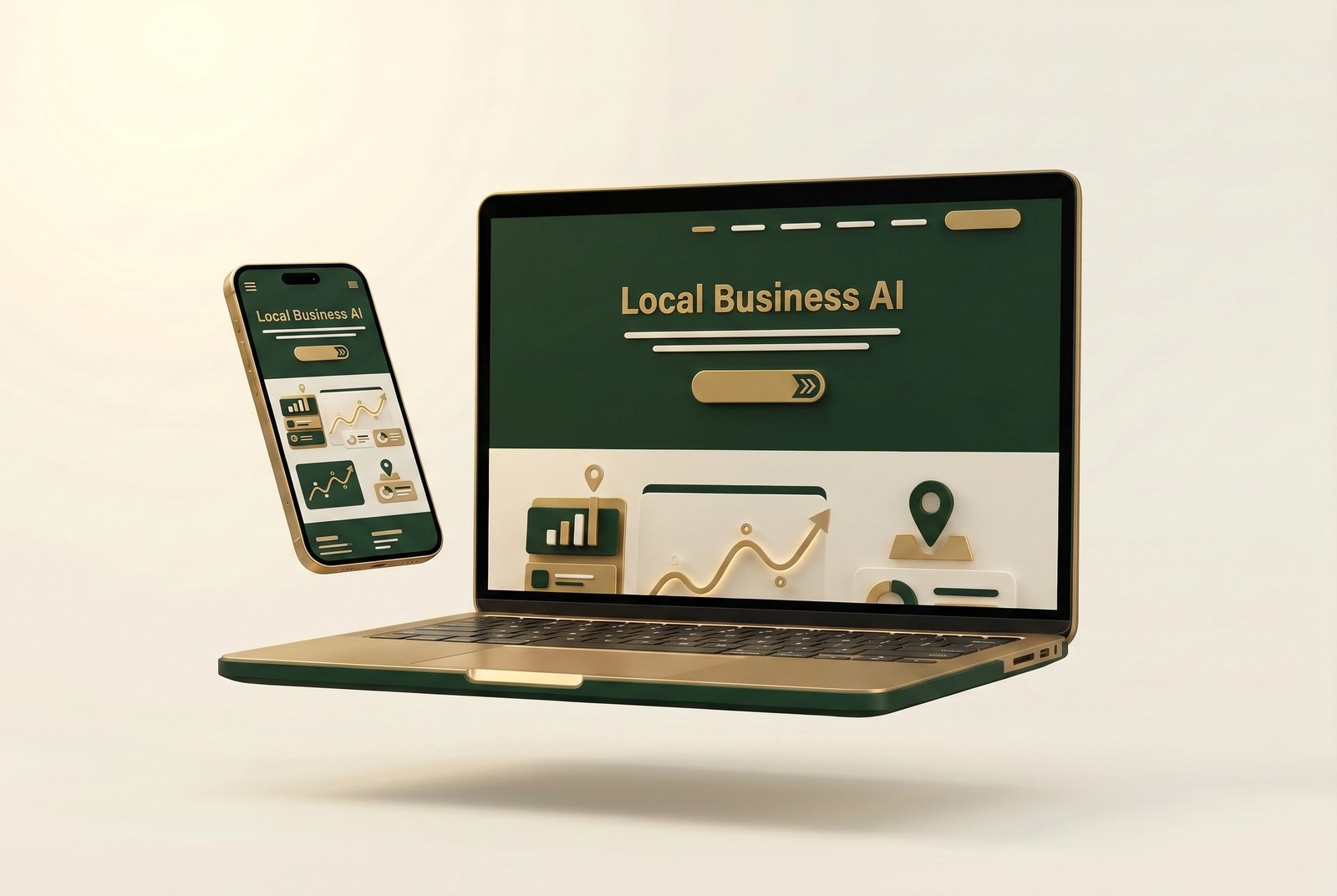 A conversion-focused local business website shown on laptop and phone